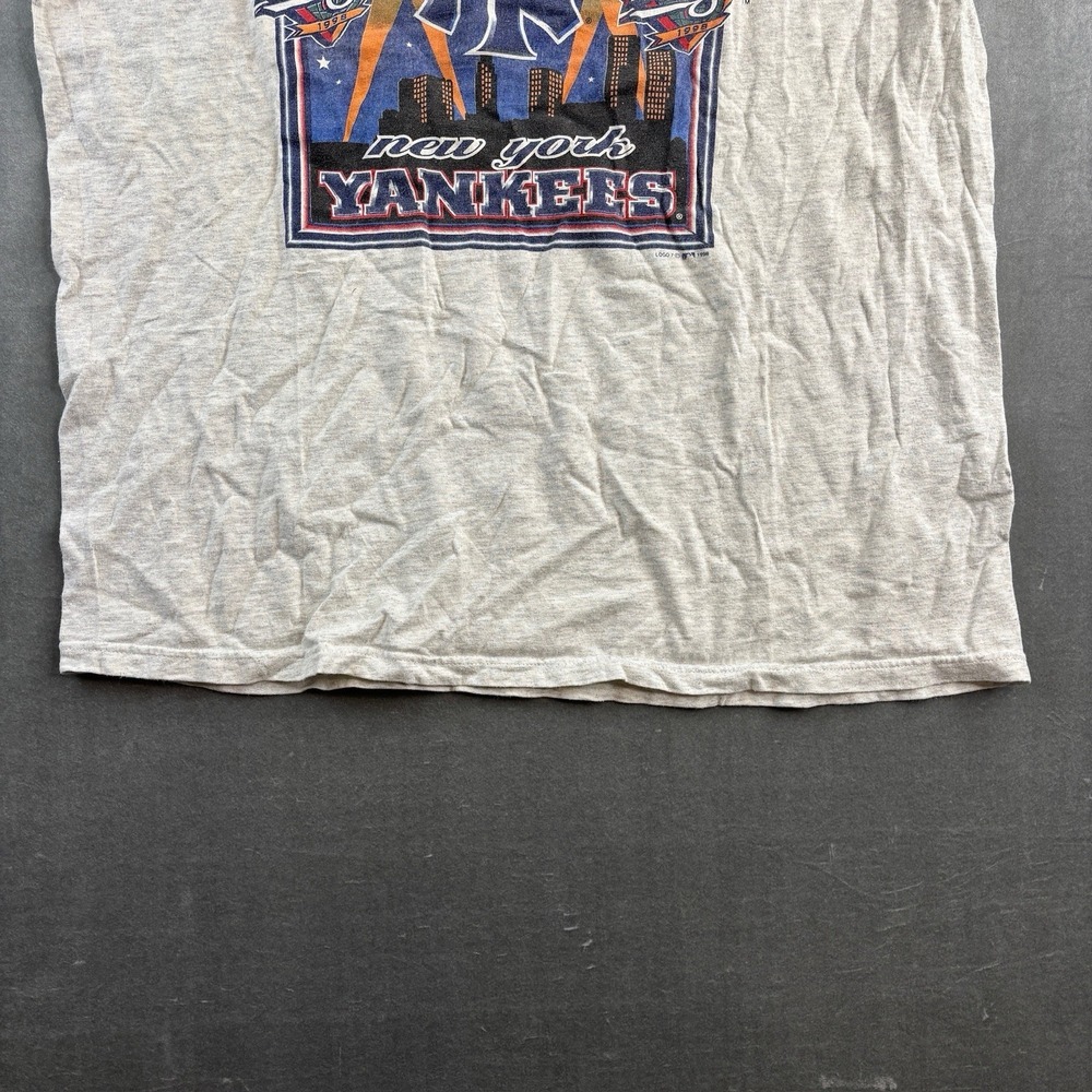 VTG New York Yankees 1998 World Series Champions T Shirt MLB Grey Mens Xl - Picture 5 of 11